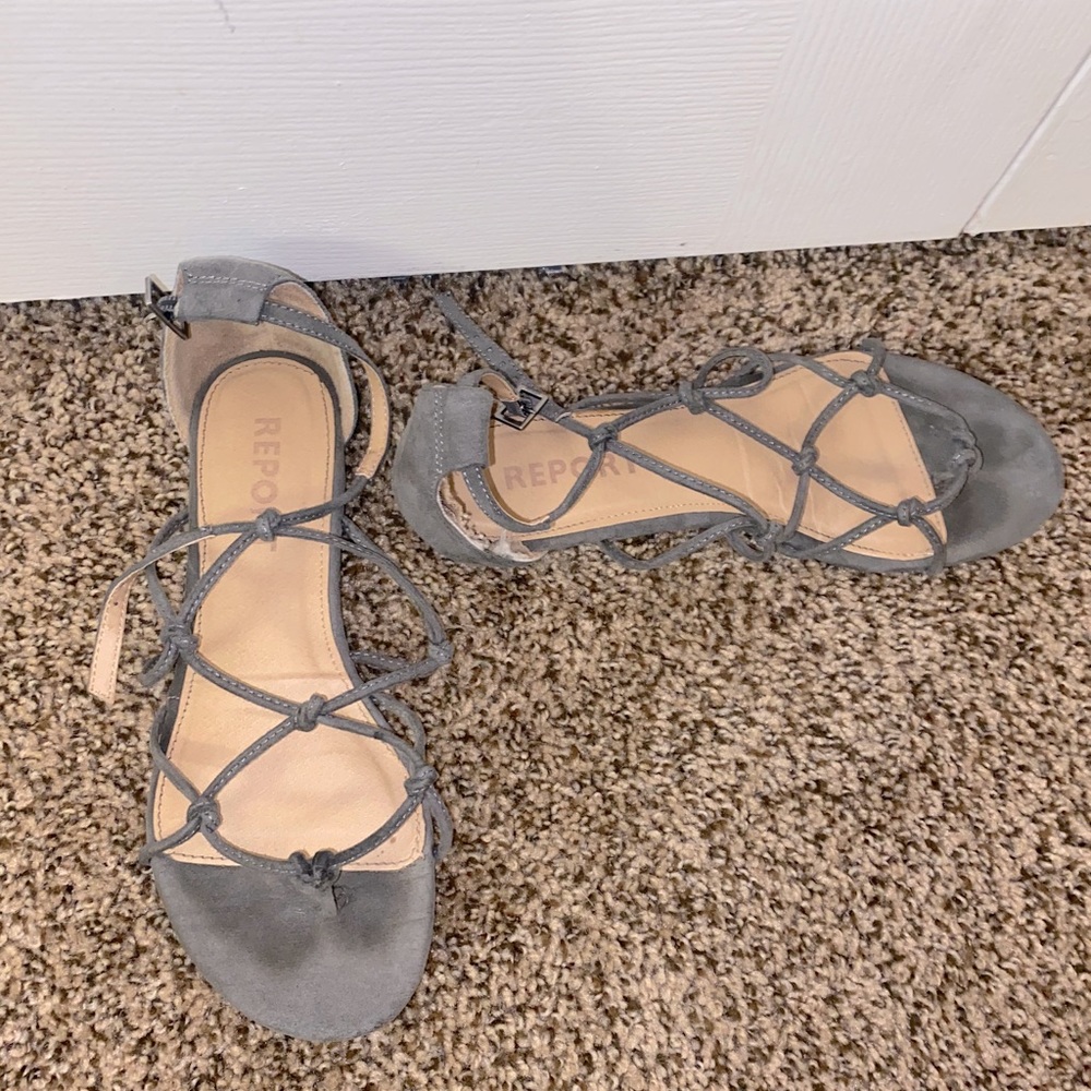 Strappy Grey Flats